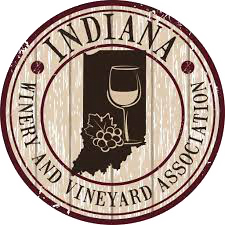 The indiana wine and vineyard association logo.